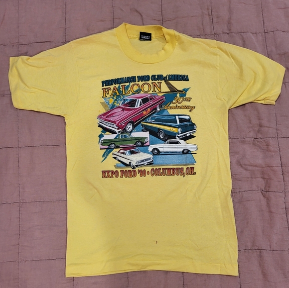 Yellow "car" tshirt.  Men's M. - Picture 1 of 3